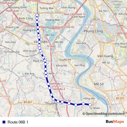 Route 06B 1 bus Line Map