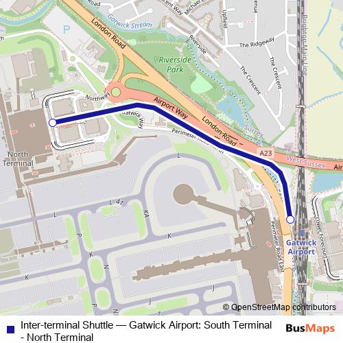 Inter-terminal Shuttle monorail Line Map