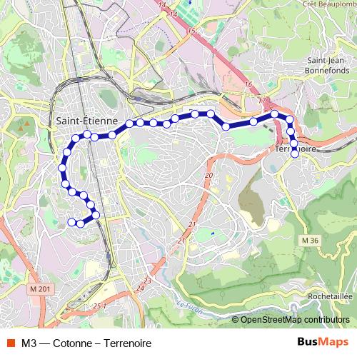 M3 trolleybus Line Map