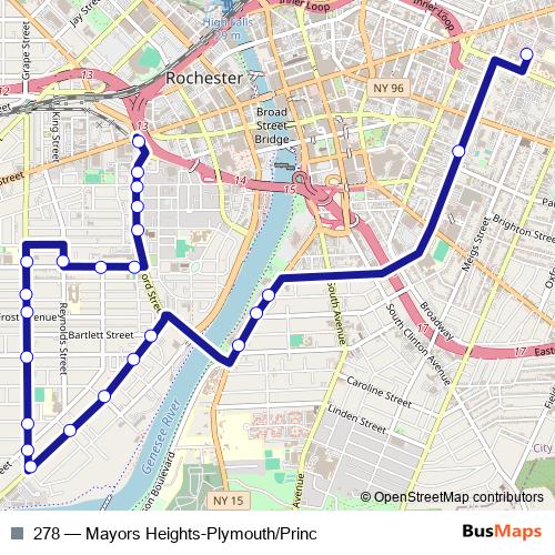 278 bus Line Map