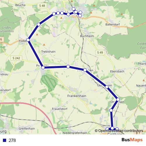 278 bus Line Map