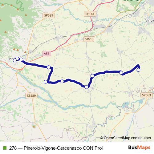 278 bus Line Map
