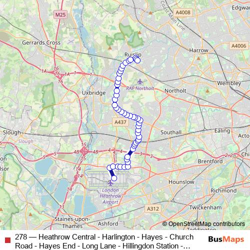 278 bus Line Map