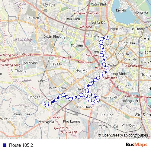 Route 105 2 bus Line Map