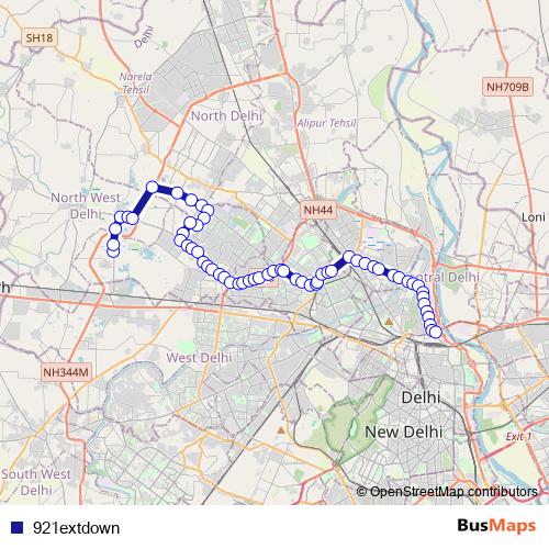 921extdown bus Line Map