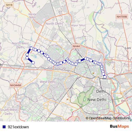 921extdown bus Line Map