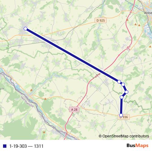 1-19-303 bus Line Map