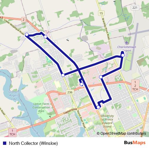 North Collector (Winsloe) bus Line Map