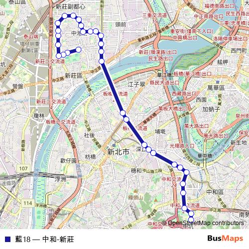 藍18 bus Line Map
