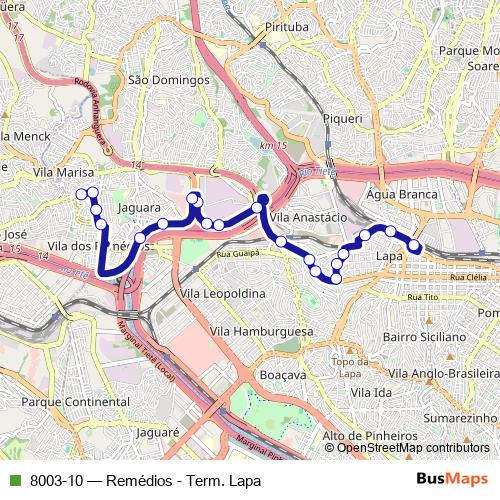 8003-10 bus Line Map