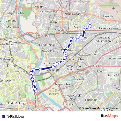 340stldown bus Line Map