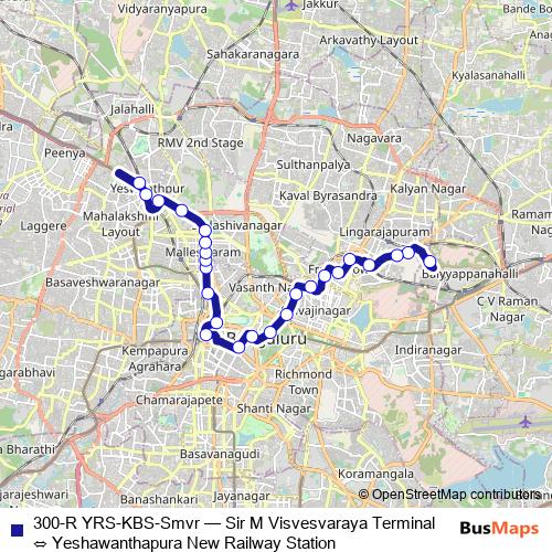 300-R YRS-KBS-Smvr bus Line Map