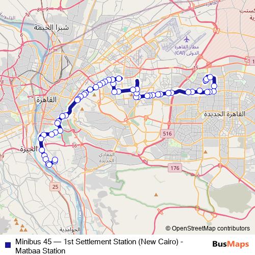 Minibus 45 bus Line Map
