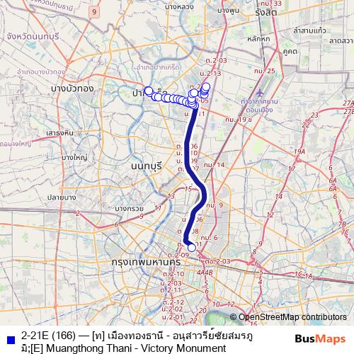 2-21E (166) bus Line Map
