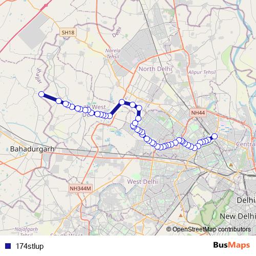 174stlup bus Line Map