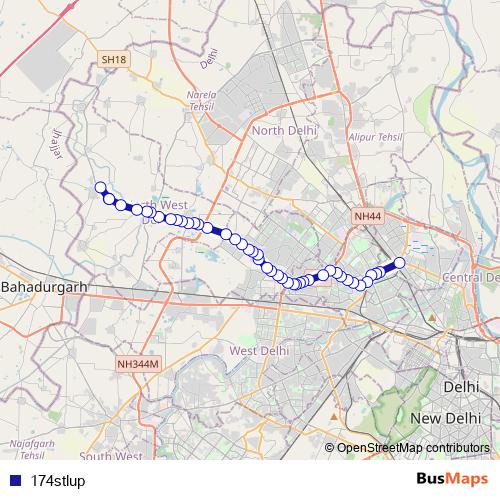 174stlup bus Line Map