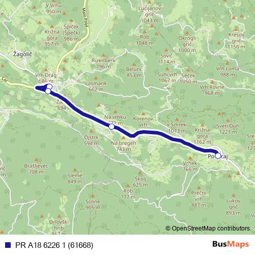 PR A18 6226 1 (61668) bus Line Map