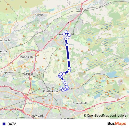 347A bus Line Map