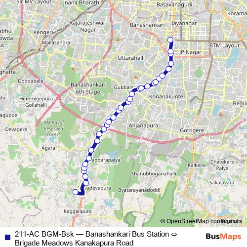 211-AC BGM-Bsk bus Line Map