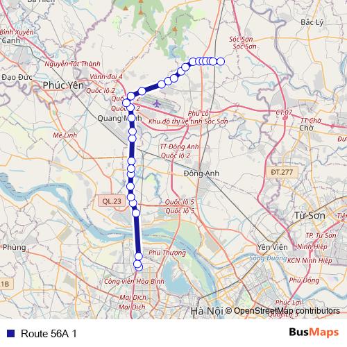 Route 56A 1 bus Line Map