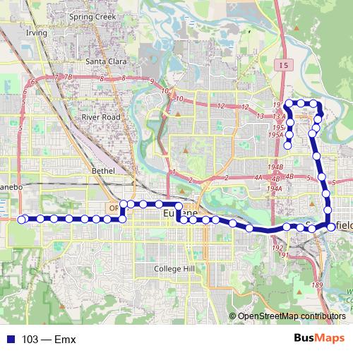 103 bus Line Map