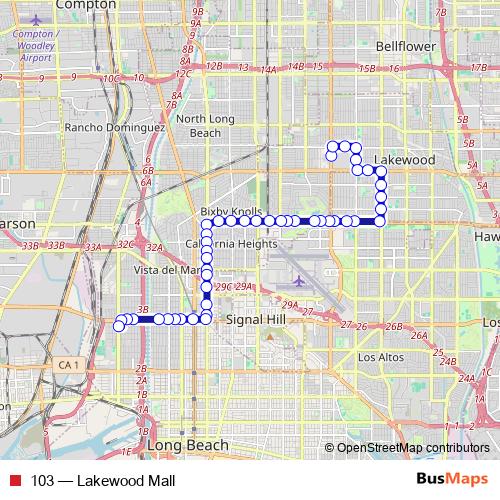 103 bus Line Map