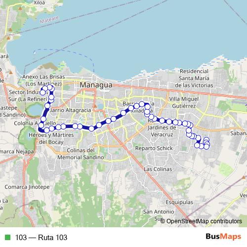103 bus Line Map
