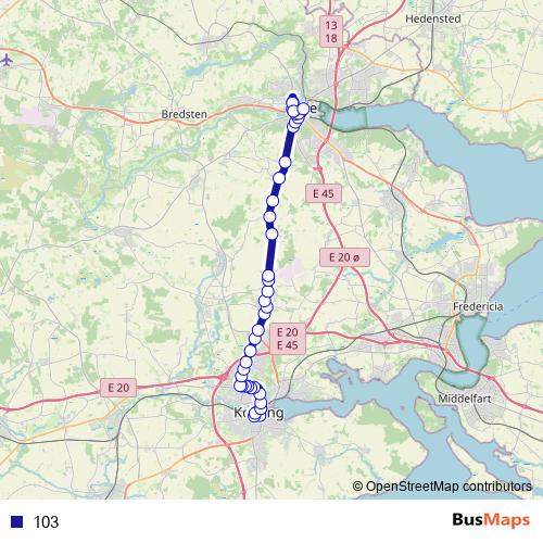 103 bus Line Map