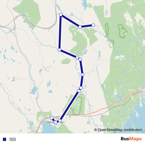 103 bus Line Map