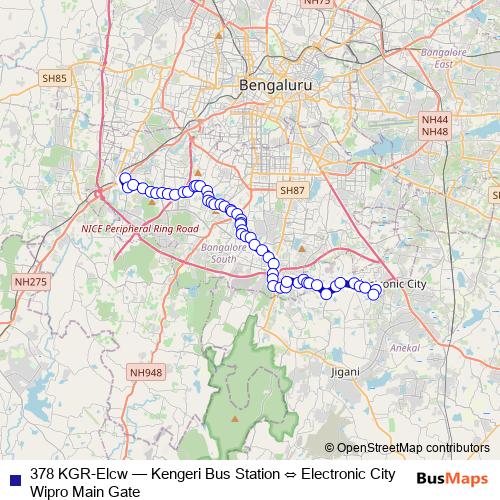 378 KGR-Elcw bus Line Map