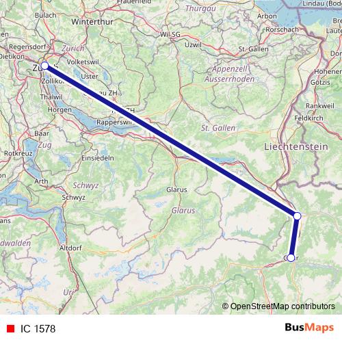 IC 1578 rail Line Map