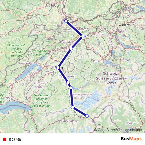IC 639 rail Line Map