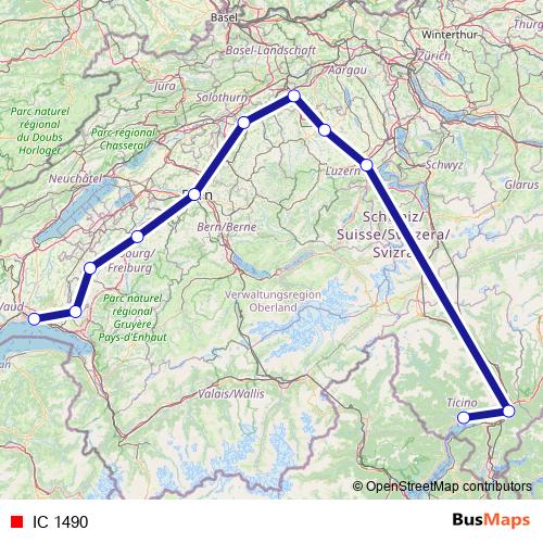 IC 1490 rail Line Map