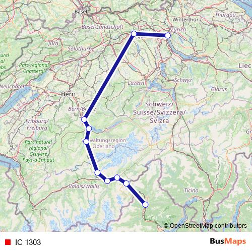 IC 1303 rail Line Map