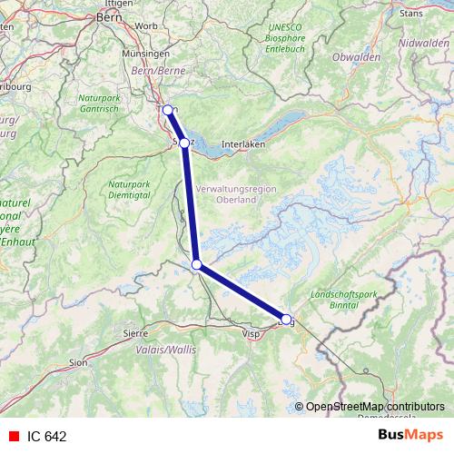 IC 642 rail Line Map