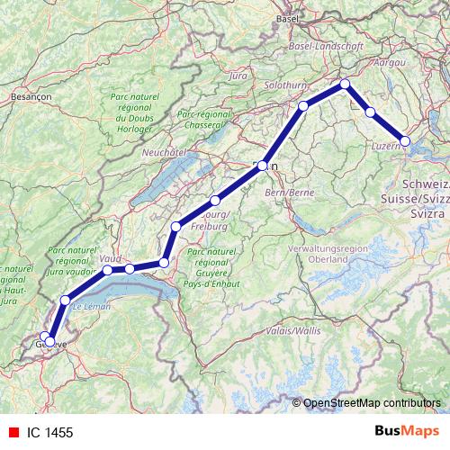 IC 1455 rail Line Map