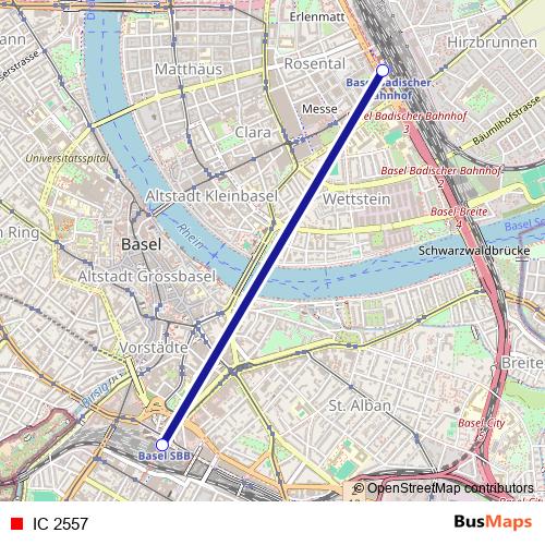 IC 2557 rail Line Map