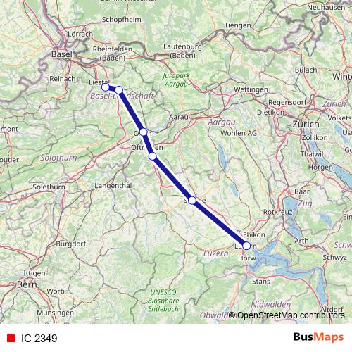 IC 2349 rail Line Map