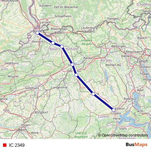 IC 2349 rail Line Map