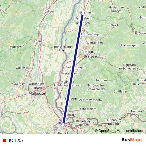 IC 1257 rail Line Map