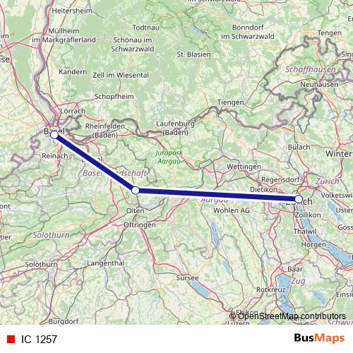 IC 1257 rail Line Map