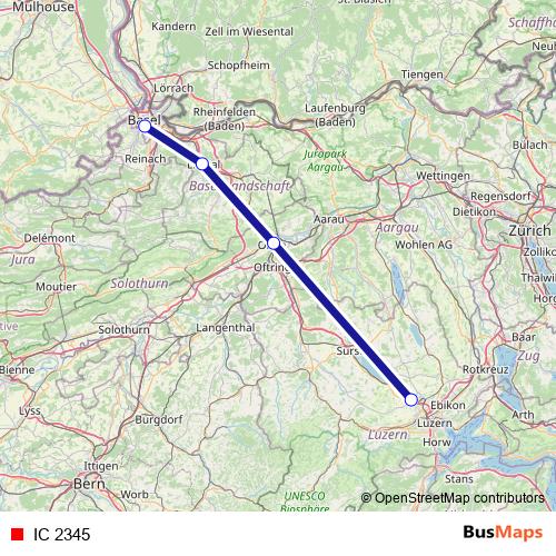 IC 2345 rail Line Map