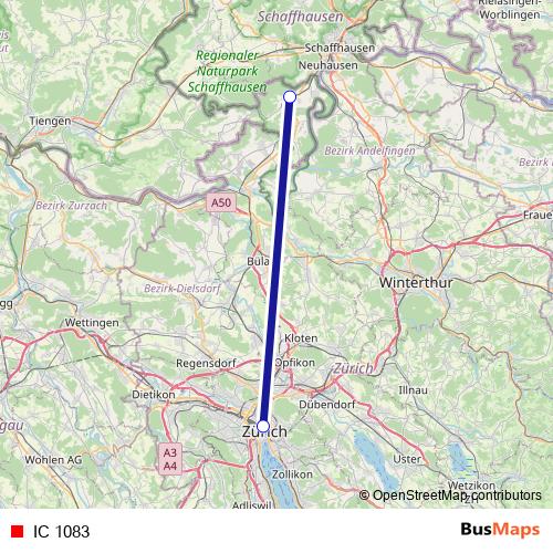 IC 1083 rail Line Map