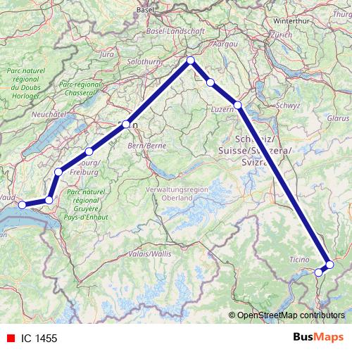IC 1455 rail Line Map
