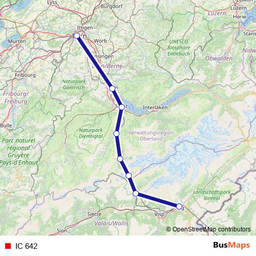IC 642 rail Line Map