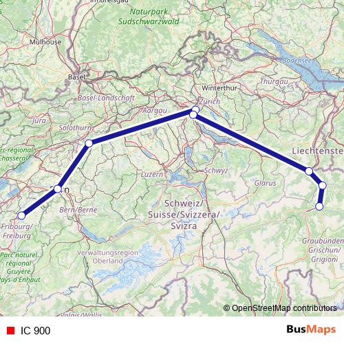 IC 900 rail Line Map