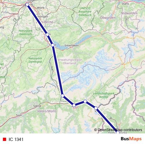 IC 1341 rail Line Map
