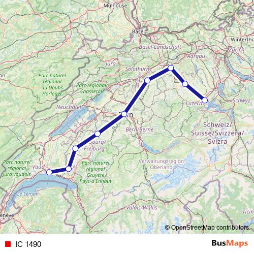 IC 1490 rail Line Map