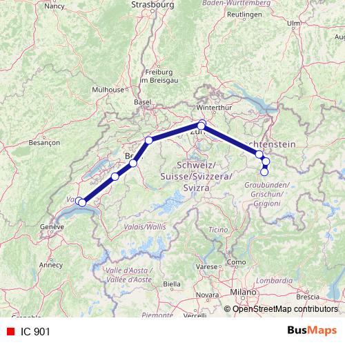 IC 901 rail Line Map