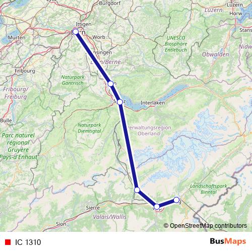 IC 1310 rail Line Map